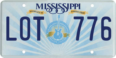 MS license plate LOT776
