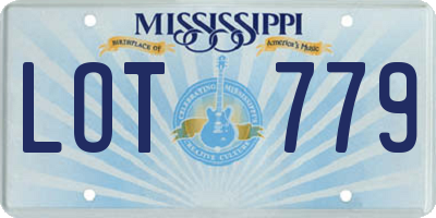 MS license plate LOT779