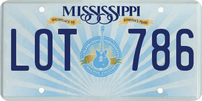 MS license plate LOT786