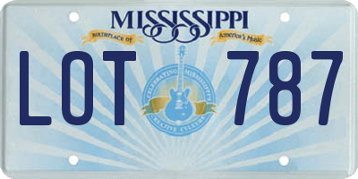 MS license plate LOT787