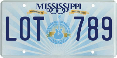 MS license plate LOT789