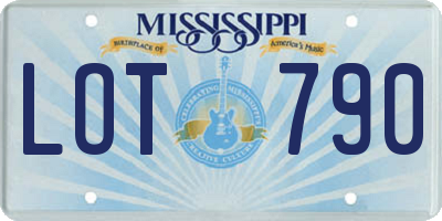 MS license plate LOT790