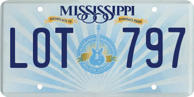 MS license plate LOT797