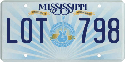MS license plate LOT798