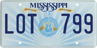 MS license plate LOT799