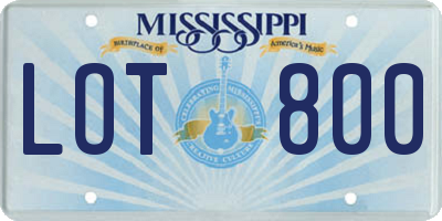 MS license plate LOT800