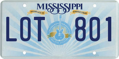 MS license plate LOT801
