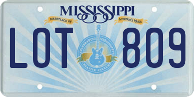 MS license plate LOT809