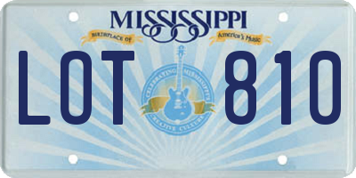 MS license plate LOT810