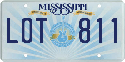 MS license plate LOT811