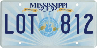 MS license plate LOT812