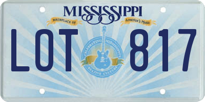 MS license plate LOT817