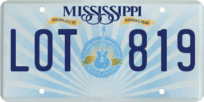 MS license plate LOT819