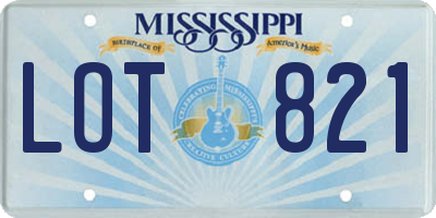 MS license plate LOT821