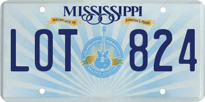 MS license plate LOT824