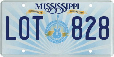 MS license plate LOT828