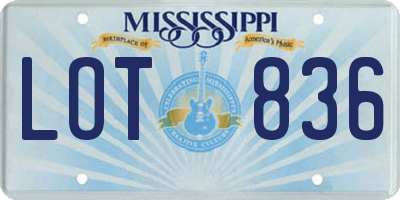 MS license plate LOT836