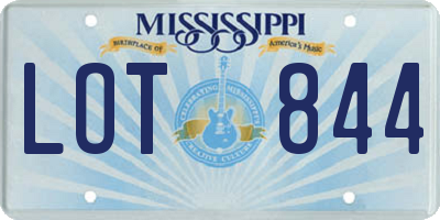 MS license plate LOT844