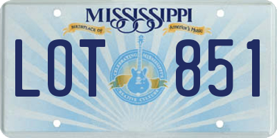 MS license plate LOT851