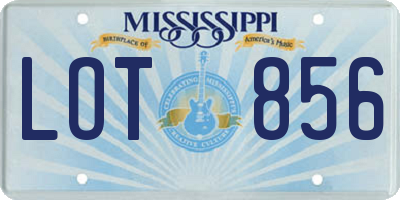 MS license plate LOT856