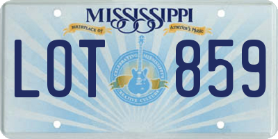 MS license plate LOT859
