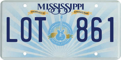 MS license plate LOT861