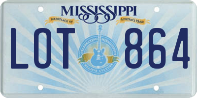 MS license plate LOT864