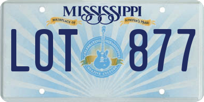 MS license plate LOT877