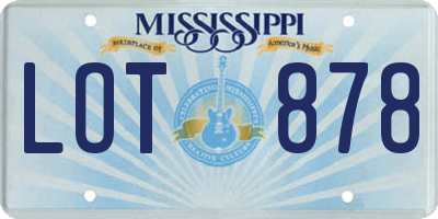 MS license plate LOT878