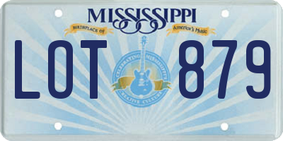 MS license plate LOT879