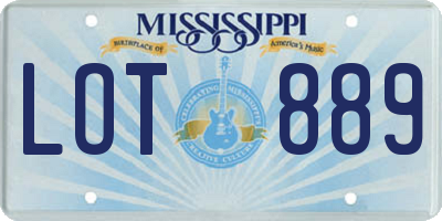 MS license plate LOT889
