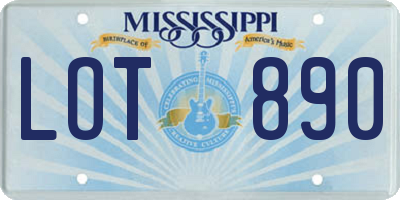 MS license plate LOT890