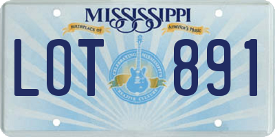 MS license plate LOT891