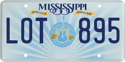 MS license plate LOT895