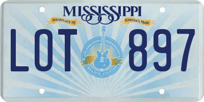 MS license plate LOT897