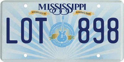 MS license plate LOT898