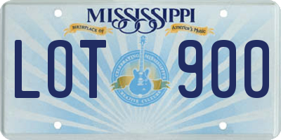 MS license plate LOT900