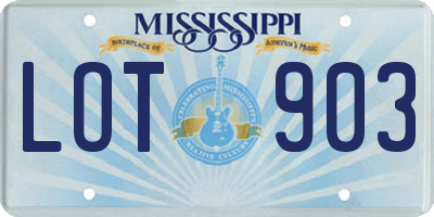 MS license plate LOT903