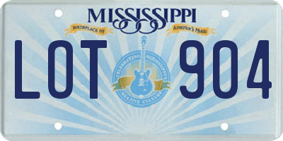 MS license plate LOT904