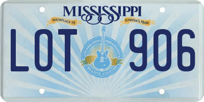 MS license plate LOT906