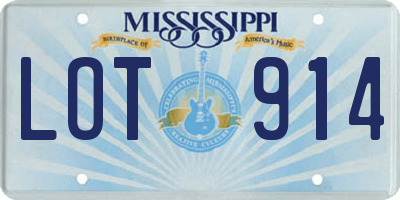MS license plate LOT914