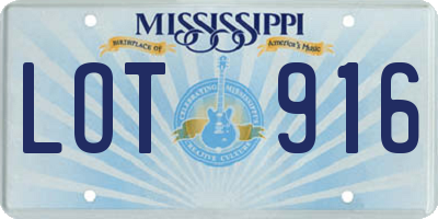 MS license plate LOT916