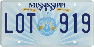 MS license plate LOT919