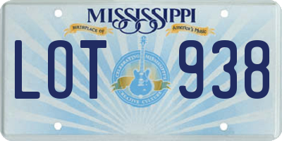 MS license plate LOT938