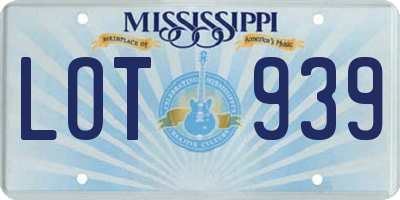 MS license plate LOT939