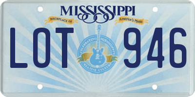MS license plate LOT946