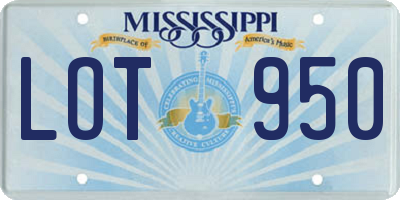 MS license plate LOT950