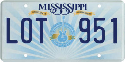 MS license plate LOT951