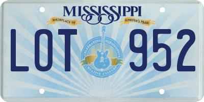 MS license plate LOT952