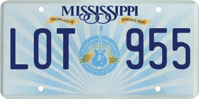 MS license plate LOT955